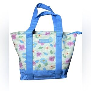 Longaberger NEW 2009 Mother’s Day Tote Bag Pastel Yellow Pink Blue Floral Blooms